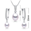 Ywyc Horseshoe 8-9mm Rice Freshwater Pearl Earrings&Necklaces Jewelry Set for Women Silver 45cm Pendant Necklace - Image 2