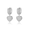 Cubic Zircon Heart Drop Hoop Earrings for Women Gold Plated Ear Cuffs Wedding Aesthetic Jewelry Gift - Image 1