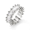 Open Square Ring with Cubic Zirconia Accents in Gold-Tone or Silver-Tone - Image 7