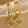 1Pair Crystal Heart Tragus Hoop Earring For Women Girls Huggie Earring For Cartilage Helix Piercing Jewelry Lobe Hoops - Image 1