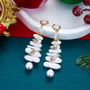 Elegant Christmas Tree Dangle Earrings For Women Baroque Irregular Imitation Pearl Stacked Drop Earring Holiday Party Jewelry - Image 2