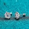 Earrings Silver Round Cut Stud Earrings Piercing Earrings for Men and Women Jewelry - Image 1