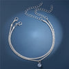 2PCS Shiny Sparkling Simple Silver Color Anklet for Women Simple Elegant Copper Jewelry Female Beach Ankle Bracelet on Foot - Image 2