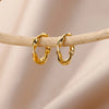 Stainless Steel Hoop Earrings For Women Gold Color Geometric Square Zircon Earring Female Wedding Aesthetic Jewerly Gift - Image 15