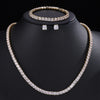 Round Cubic Zirconia Tennis Necklace and Earrings Bridal Jewelry Set - Image 7