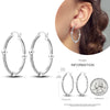 Silver Women Hoop Earrings Gifts For Girl U Rhombic Shape Geometric Lines Zircon Earring - Image 23