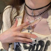 Gothic Y2K Metal Cross Pendant Multi Layer Bead Necklace For Women Men Vintage Punk Grunge Emo Charm Jewelry Accessories Gift - Image 3