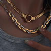 Stainless Steel Snake Chain Flat Gold Color Hollow Heart Choker Necklace Women Gift collares - Image 1