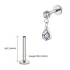 Titanium 16G Teardrop Dangle CZ Labret Stud Waterdrop Tragus Cartilage Earring Flatback Helix Piercing - Image 15