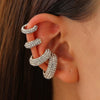 C Shaped Crystal Ear Cuff in Gold Tone and Silver Tone - Image 1