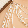 Imitation Pearl Multi-Layer Choker Necklace with Long Tassel Pendant - Image 12