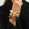 Three Piece Acrylic Bead Bracelet Set with Baroque Style Accents - Image 2