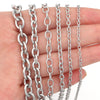 5 yard/roll 3/4/5/7/8mm Stainless Steel Chains O-Shaped Bulk Link Chains Necklace Link For Jewelry Accessories Hand Made Chain - Image 1