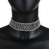Stonefans Geometric Hollow Rhinestone Choker Necklace for Women Short Chain Crystal Collar Necklace Night Club Jewelry