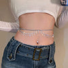 Sexy Rhinestone Star Tassel Pendant Waist Belly Belt Chain for Women Bikini Rave Beach Body Jewelry Gift Y2K Accessories - Image 5