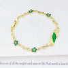 Pink Green Enamel Art St. Jude Rhinestone Flower Chain Bracelet Classic for Women Girl Party Religious Jewelry Gift - Image 3