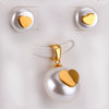 Purple Cubic Zirconia Imitaiton Pearl Pendants Earring Sets For Women Stainless Steel Chain Necklace Jewelry Sets - Image 17