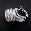 Silver Color Cross Hoop Earrings for Women Full Crystal Cubic Zirconia Statement Female Earrings Trends Jewelry - Image 1