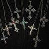 Gothic Big Zircon Cross Necklace Unisex Y2K Irregular Goth Large Cross Pendant Necklaces for Men Women Couple Necklace Jewelry - Image 1