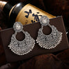 Retro Ethnic Silver Color Turkish Jhumka Earrings For Women Pearl Tassel Classic Carved Indian Earrings Jewelry - Image 16