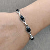 Retro Charm Black Onyx Silver Color Chain Bracelets for Women Men Boho Western Style Oval Gemstone Bangle Daily Wear Jewelry - Image 2