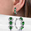 Silver Blue Cubic Zirconia Hoop Earrings Wedding Party Elegant Accessories for Women Jewelry Gift - Image 13