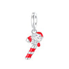 Silver Christmas Charms Santa Reindeer Sleigh Bell Gingerbread Tree Stocking Candy Cane Pendant Fit Bracelet Jewelry Gift - Image 16
