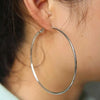 Large Thin Hoop Earrings in Stainless Steel 30mm to 100mm - Image 16