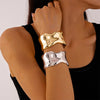 Men Women's Wide Cuff Open Bracelet Punk Asymmetric Geometric Bracelets Bangles Statement Gothic Hand Jewelry Gifts - Image 2