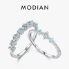 Silver Eternity Band Paraiba Color CZ Ring Mint Green Stackable Rings For Women Jewelry - Image 1