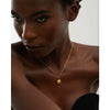 Stainless Steel Golden Casting Sun Pendant Necklace Simple Metal Texture Jewelry for Woman - Image 4
