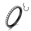 Hinged Stainless Steel Segment Piercing Ring with Stone Detail in 6 mm to 14 mm Sizes - Image 7