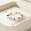 Silver Open Finger Ring Golden Clear CZ Square Droplet Geometric Punk For Women Jewelry Gift - Image 27