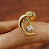 Titanium 16G CZ Moon Cartilage Earring Tiny Crescent Moon CZ Dangle Helix Tragus Conch Stud Ear Piercing - Image 5