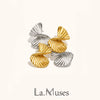 La. Muses Rotating Twisted Fan Shaped Stainless Steel Women's Earrings Pvd Gold Plated Jewelry Accessories - Image 1