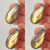 Blue Labradorite Pendant Irregular Shape Bead Stone Orange Necklace for Men Women - Image 33