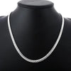 Silver Bracelets necklace Jewelry set for men Women classic 5MM Flat Chain 18/20/22/24 inch Party Gift - Image 6