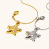 La. Muses Shining Zircon Pentagram Pendant Stainless Steel Women's Necklace Pvd Plated Neck Jewelry Accessories - Image 5