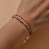 Layered Stainless Steel Chain Bracelet with Colorful Bead Accents - Image 5