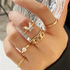Punk Geometric Silver Color Chain Wrist Rings for Women and Men, Charm Hip Hop Chain Open Rings Set, Couple Jewel - Image 14