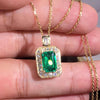Gold Color Necklace for Women Green Cubic Zirconia Design Bridal Wedding Necklace Anniversary Gift Jewelry - Image 3