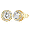 Silver Halo CZ Heart Stud Earrings Round Earrings Set Classic Engagement Jewelry for Couples - Image 8