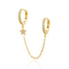 Vintage Stainless Steel Crystal Star Chain Hoop Earrings For Women Punk Pendant Square Earrings Jewelry - Image 4