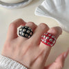 Punk Irregular Riveted Ring Chunky Thick Geometric Ring Smooth Vintage Resin Rings Gifts - Image 4