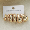 6pcs Chunky Gold Plated Waterdrop Hoop Earrings For Women Minimalist Smooth Thick Circle Drop Earring Lightweight Party Jewelry - Image 12