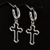 Punk Witch Ear Piercing Round Hoop Pins Cat Star Dangle Earring Stainless Steel Cross Earrings For Women Men Accessories Jewelry - Image 8
