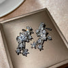 Five-pointed Star Silver Needle Earrings Shiny Zircon Clip Earring Ear Accessories For Women - Image 2