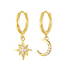 Water Drop Cubic Zirconia Hoop Earrings in Gold Tone or Silver Tone - Image 7