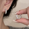 BF Club Silver Earrings For Women Simple Zircon Round Earring Jewelry Prevent Allergy Party Accessories - Image 1