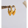 Golden Pvd Plated Stainless Steel Heart Love Cast Hoop Earrings Anti Allergic Metal Texture Daily Jewelry Gift - Image 3